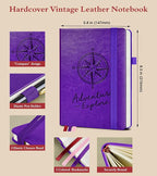 PAIBAS Blank Journal Notebook for Women Men,160 Pages,A5 Hardcover Sketchbook for Drawing, Sketch book, Unlined Notebooks for School,Work, Note Taking,Travel Journals for Writing 5.8"x8.5" (Purple)