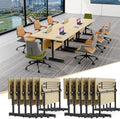Conference Table,55.1''Folding Conference Room Table for 4-12 People,Mobile Flip Top MeetingTraining Table with Different Coulor and Styles for Offices, Classrooms,Meeting Room (12, 61''G)
