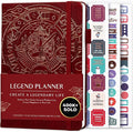 Legend Planner – Weekly & Monthly Life Planner to Hit Your Goals & Live Happier. Organizer Notebook & Productivity Journal. A5 (Wine Red)