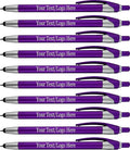 Personalized with Your Custom Logo or Text Pens-Pack of 450- for Marketing, Parties, and Events, 2 in 1 Capacitive Stylus & Ballpoint Pen Compatible with Touchscreen Devices, Black Ink, Purple Pens
