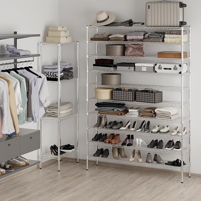Regal Altair 14" Deep x 60" Wide x 86" Height Wire Shelving Kit | 10-Tier | NSF Commercial Storage Rack Unit