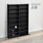 Prepac 2 Column Display Cabinet Media Storage, Double Width Wall, Black