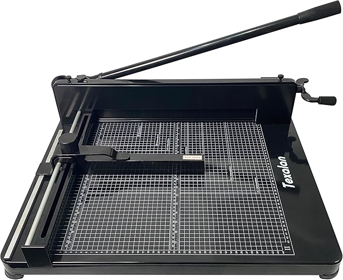 TEXALAN(R) Heavy Duty Guillotine Paper Cutter Black 400 Sheets Stack Paper Trimmer (A3-17'' Paper Cutter)