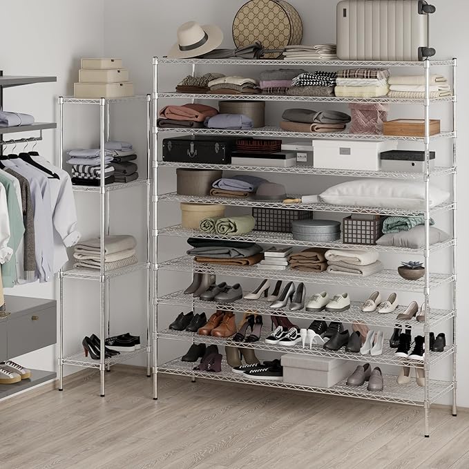 Regal Altair 21" Deep x 72" Wide x 86" Height Wire Shelving Kit | 10-Tier | NSF Commercial Storage Rack Unit