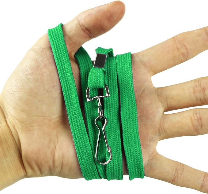 Ollain Badge Lanyards Flat Lanyard Swivel Hooks Neck Bulk lanyards with Clip 50 Pack