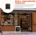 ADOCARN Wooden Tabletop Chalkboard Small Blackboard Reusable Desktop Message Board for Coffee Shop and Playroom