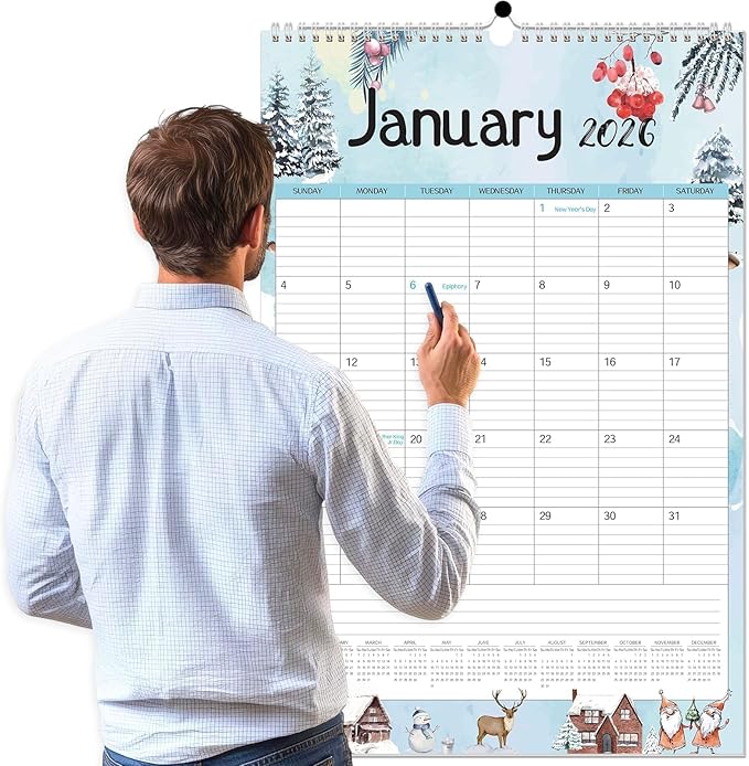 GuassLee Extra Large Wall Calendar 2026,36"x 24" Vertical Jumbo Hanging Wall Planner, 24-Month Aesthetic Large Calendar Jan. 2026 to Dec. 2027 with Thick Paper Watercolor Design for Easy Organizing