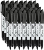 Buecs Permanent Markers, 80 Count Black Permanent Markers, Fine Point, Waterproof & Smear Proof Markers, Quick Drying, Office Supplies for School, Office, Home