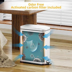 KdbK Bathroom Trash Can with Soft Close Lid, 15L/ 4 GallonRectangular Trash Can with Removable Wastebasket, Step Pedal, Slim Wastebasket for Bedroom, Home Office,Silver