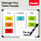 GAUDER Magnetic Labels Writable - Reusable Magnet Tags for Whiteboard, Chalkboard, Kanban Board and Refrigerator - Magnet Cards with Marker (30 Pack - 4.7 x 2.75 Inches)