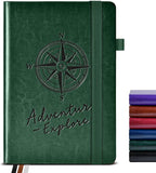 PAIBAS Lined Journal Notebook for Women Men, 160 Pages, A5 Hardcover Vintage Leather Journaling Notebooks for Work, School, Note Taking, Travel, Bible Study, Daily Diary for Writing 5.8"x8.5" (Green)