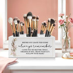 Exqcom Before You Leave This Home Pen Pencil Holder, Inspirational Gifts for Women, Rustic Flower Motivational Pencil Pen Holder Organizer for Home Office Desk Accessories