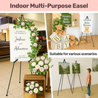 VAIIGO 2Pack Black Easel Stand for Sign & Poster - 63" Adjustable Metal Display Easels for Wedding Welcome Signs, Painting, Canvas, Art & Picture - Portable Folding Tripod with Carry Bag, Holds 5 Lbs