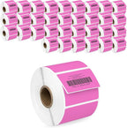 HOUSELABELS 2.25" x 1.25" Pink Address Labels on 1" Core Compatible with Zebra and Rollo Printers, 34 Rolls / 1,000 Labels per Roll