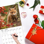 windrio 2026 Wall Calendar, Calendar 2026, July 2025 - December 2026, Wall Calendar Baby Foxes, 12" x 24" Opened,Full Page Months Thick & Sturdy Paper for Calendar Organizing & Planning