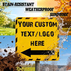 Custom Square Arrow Signs - 12 * 12 inches - Customizable size/color, for shopping mall and office directions