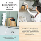 JUSK DESIGN Bamboo Book End/Book Organizer - Non-Skid Decorative Bookends for Office and Home - Book Holders for Shelves - Substantial Weight - Holds Heavy Books