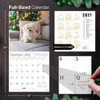MICASA PRESS Maltese 2026 Wall Calendar 12 Month | 12" x 24" Open | Thick & Sturdy Paper | Holiday Gift | Cute Puppy Dog Calendar 2026