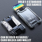 LIUGX Carbon Fiber Badge Holder, ID Card Holder with Metal Clip - Heavy Duty Portable Wallet (Holds 1 to 4 Cards),for Office Police Worker Outdoor,Black