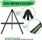 U.S. Art Supply 12" Black Wood Tabletop Easel (4 Pack) - Adjustable A-Frame Canvas Stand for Painting Party & Signs - Table Top Easel for Painting, Canvas Holder, Crafts, Photos, Pictures