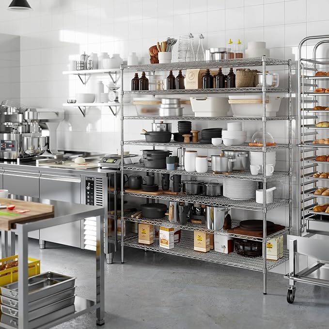 Regal Altair 21" Deep x 60" Wide x 74" Height Wire Shelving Kit | 8-Tier | NSF Commercial Storage Rack Unit