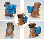 Photour Cute Dog Pen Holder for Desk ，Pen Pencil Cup Creative Desktop Pen Organizer Pencil Cups Unique Desk Accessories Decor for Home Office School Gift for Dog Lovers (Pug)
