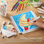 Shuttle Art Marker Pad, 8.9”x8.3” Portable Sketchbook, 40 Sheets Marker Drawing Paper, 110LB/180GSM Smooth Surface Bleedproof Art Paper, Spiral-Bound, Great for Beginners to Draw, Paint & Sketch