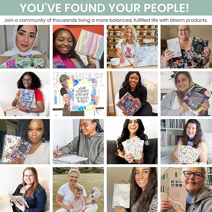bloom daily planners 2026 Hardcover Calendar Year Goal & Vision Planner (January to December) - Monthly & Weekly Agenda Organizer - 7.5" x 9" - Green Linen