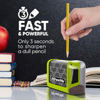 Battery-Operated Electric Pencil Sharpener for Kids, School, Home, Office - for No. 2 Pencils and Colored Pencils