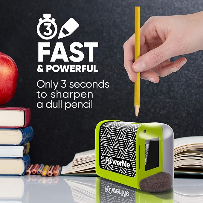 Battery-Operated Electric Pencil Sharpener for Kids, School, Home, Office - for No. 2 Pencils and Colored Pencils