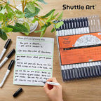 Shuttle Art Dry Erase Markers, 32 Pack Black Whiteboard Markers,Fine Tip Dry Erase Markers for Kids,Perfect for Writing on Whiteboards, Dry-Erase Boards,Mirror,Calender,School Office Supplies
