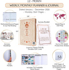 Law of Attraction Planner 2026 Deluxe with Productivity App | Weekly & Monthly Goal-Setting Planner, Life & Gratitude Journal | Include Foldable Vision Board, Gift Box & Stickers