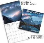 2026 Wall Calendar,Milky Way Monthly Wall Calendar, 12" x 24" Open,Family Planner Calendar Organizer with Milky Way Images