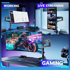 ARES WING Single Monitor Arm Desk Mount for 17-49 Inch Ultrawide Monitors, Heavy Duty Single Monitor Arm Holds 44 lbs, Full Motion Gas Spring Vertical Desk Mount, 75/100 VESA Mount, Black