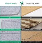 Large Bulletin Board, 72 X 48 inches Cork Board with 30 Pushpin, 6' x 4' Felt Cork Board Notice Pin Board, Self-Adhesive Vision Board Mood Board Foldable Photo Board for Wall - Silver Gray