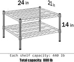 Regal Altair 21" Deep x 24" Wide x 14" Height Wire Shelving Kit | 2-Tier | NSF Commercial Storage Rack Unit