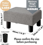 BRIAN & DANY Small Foot Stool Ottoman, Footstool with Legs, Teddy Velvet Foot Rest for Living Room, Bedroom and Office, Grey
