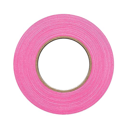 1" Width ProTapes Pro Gaff Premium Matte Cloth Gaffer's Tape With Rubber Adhesive, 50 yds Length x, Fluorescent Pink (Pack of 1)