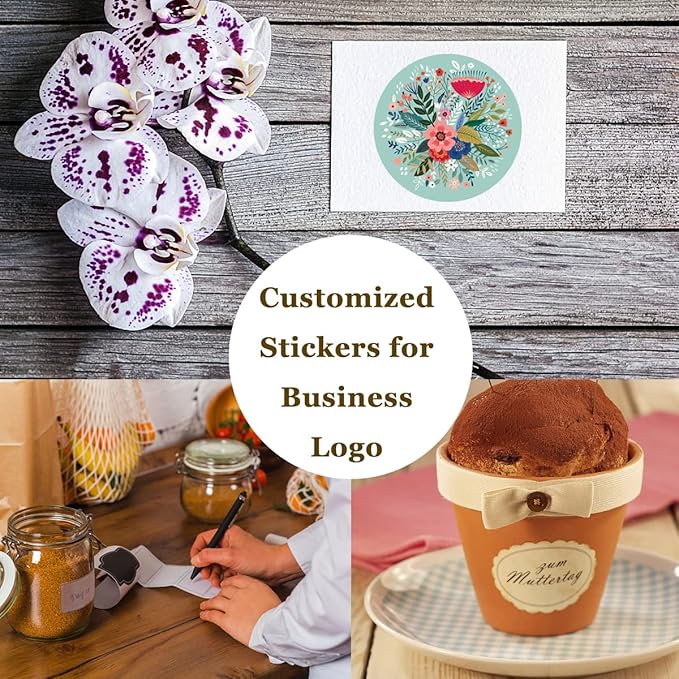 100-500 Pcs Custom Stickers Personalized Stickers Customized Labels with Any Design Image Logo Text for Business Logo Thank You Labels,1/2/3/4 inch Custom Stickers(Square)