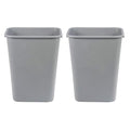Amazon Basics Rectangular Commercial Office Wastebasket, 10 gallon (Pack of 2), Grey