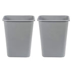 Amazon Basics Rectangular Commercial Office Wastebasket, 10 gallon (Pack of 2), Grey