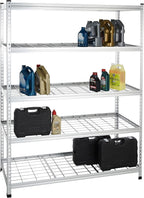 Amazon Basics 5 Shelf, High-Grade Aluminum, Silver, 60 x 24 x 78 Inch | Heavy Duty, 4000IBS, Adjustable, Storage, Shelving Unit