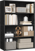 VASAGLE Custos Collection - Bookshelf, 4-Tier Bookcase, Book Shelf, Open Storage Shelf, 9.4 x 31.5 x 42.5 Inches, for Living Room, Home Office, Dining Room, Ebony Black ULBC174B01
