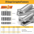 meite Corrugated Fasteners MC112 25 Gauge 1-Inch Crown 1/2-Inch Length Staples Corrugated W Fasteners for Pneumatic Corrugated Tools, for Woodworking Projects (1,200 Counts/Box)