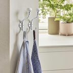 TUNNY Coat Hooks - 5 Pack Polished Chrome Towel Hooks Robe Hooks Decorative Wall Hooks for Bathroom Bedroom Kitchen Towel Robe Clothes Cabinet Closet Bathroom Hardware