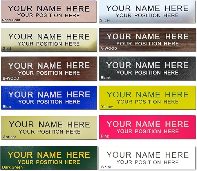 Personalized Office Name Plate 2"x10" Customize Wall Door Sign NamePlate Adhesive back
