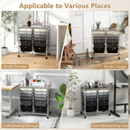 Happygrill 12-Drawer Rolling Storage Cart, Multipurpose Organizer Cart for Home Office School, Utility Cart with Wheels (Black Gradient)