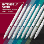 Sharpie S-Gel Pens, Fashion Barrel Gel Pens, Pearl White Body, Medium (0.7mm) Point, Bold Ink Colors, 12 Count