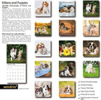 2026 Wall Calendar,Calendar 2026, November 2025 - December 2026, Wall Calendar Kittens and Puppies, 12" x 24" Opened,Full Page Months Thick & Sturdy Paper for Calendar Organizing & Planning