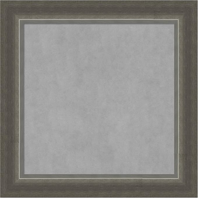 Amanti Art Silver Framed Magnetic Board 15x15 X-Small Vision Board for use with Magnets, 100% Metal Sheet to Display Items as Office Decor or for Home Organization in mudroom, Kitchen or Kids Room